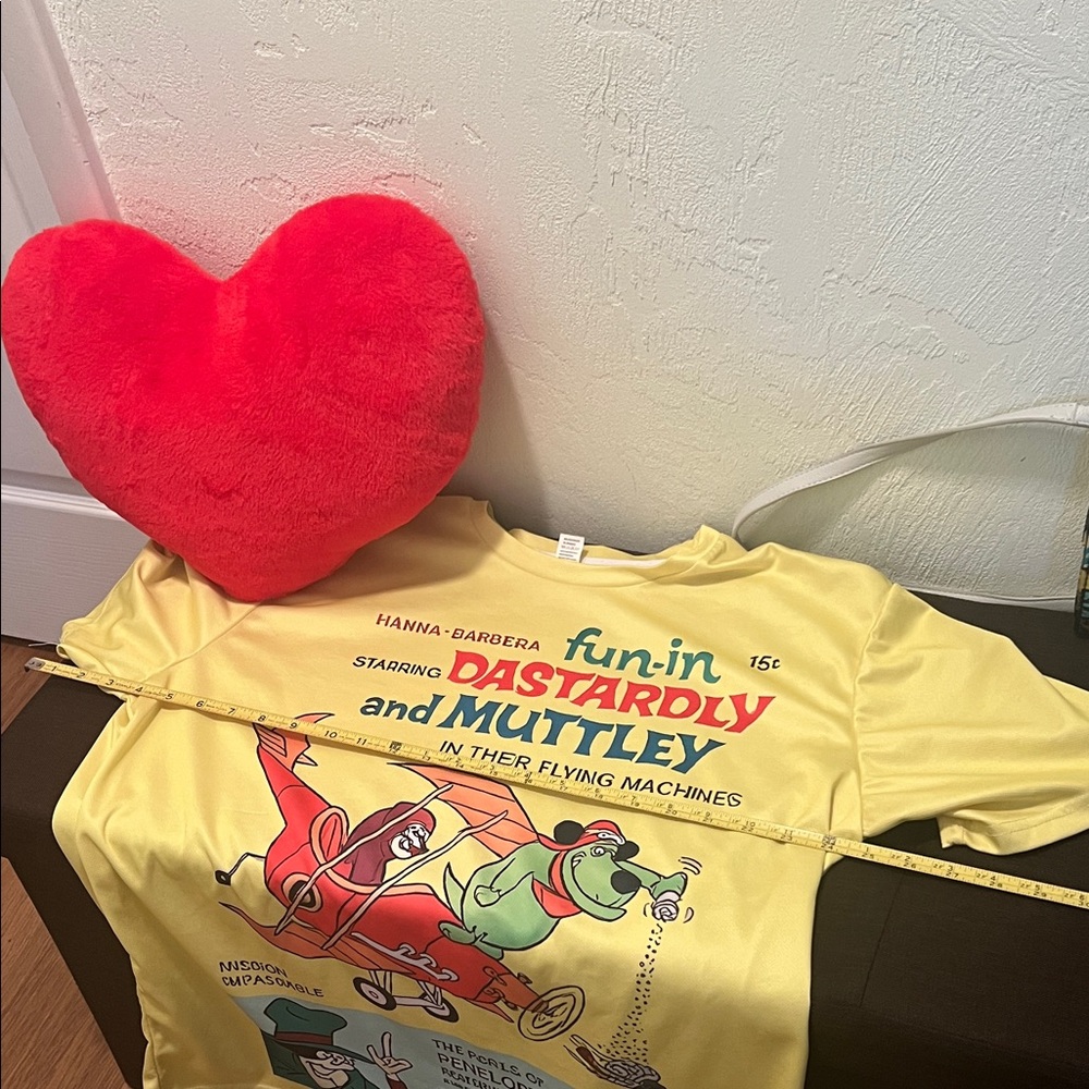 #1290**Unisex Yellow Graphic T-Shirt with Cartoon Print - Picture 5 of 11